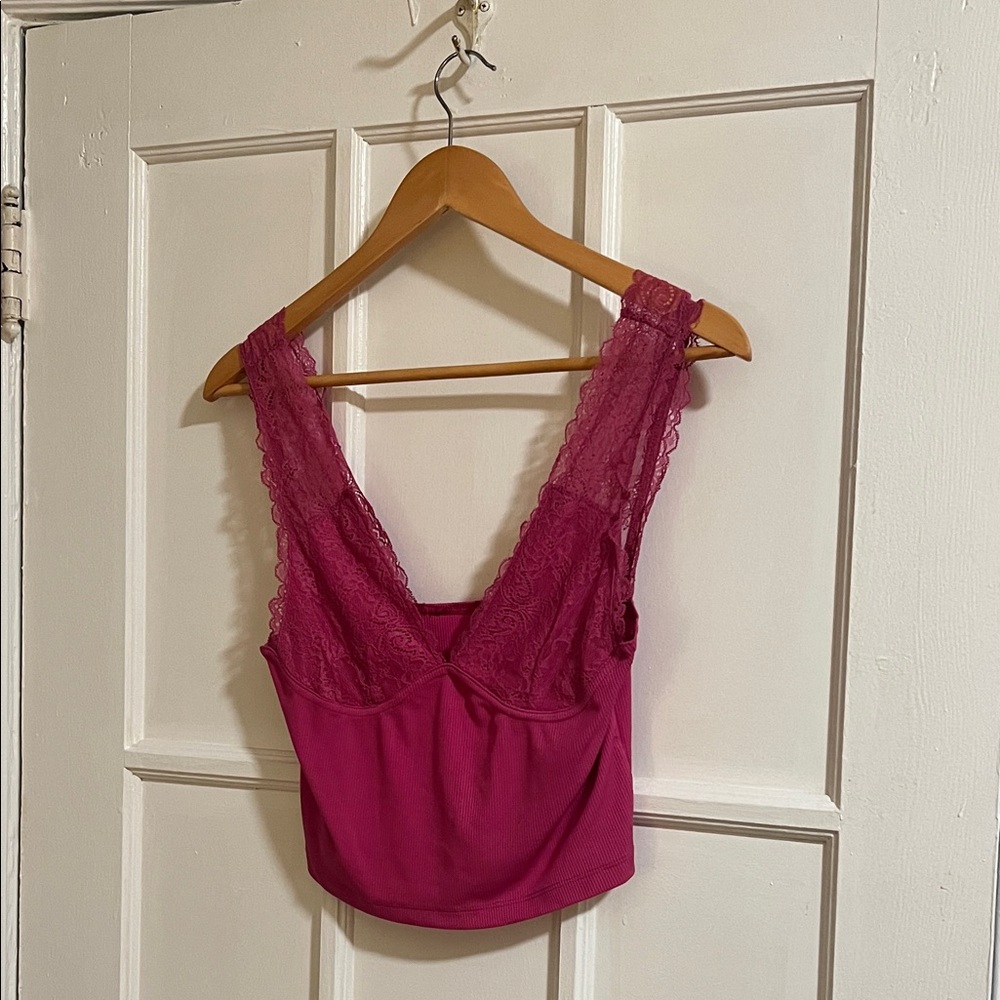 Cider Fuchsia Lace Trim Camisole